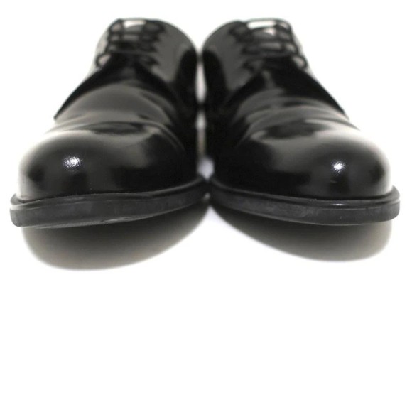 Prada Cap Toe Oxfords Black Spazzolato Leather Size 7.5 Lace-Up Loafers - Picture 4 of 10